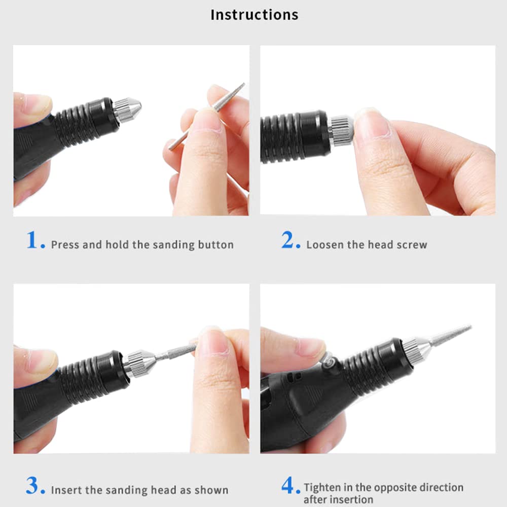 Professional Electric Nail Drill Kit for Acrylic & Gel Nails - USB Powered Manicure Pedicure Set with Sanding Bands - Perfect for Beginners & Home Salon Use