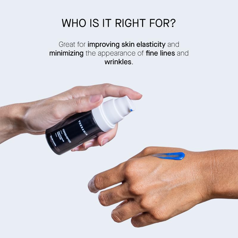 3% Pure Copper Peptide Serum for Anti-Aging | Wrinkle Reduction & Skin Rejuvenation Treatment | Day & Night Moisturizer for Face & Neck