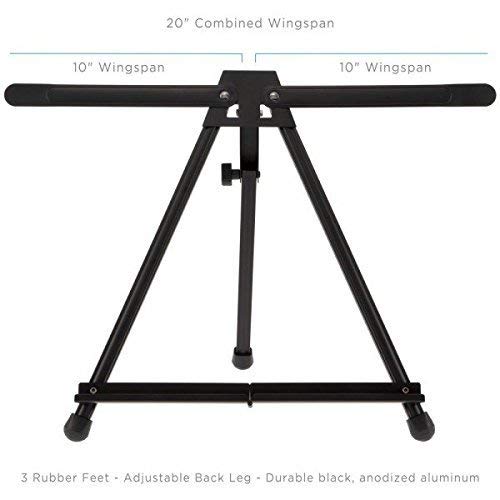 SoHo Urban Artist Black Aluminum Tabletop Easel Stand - Portable Display Easel for Painting Canvas, Artwork, Photos & Crafts - Perfect for Artists, Students & Home Decor (Set of 10)