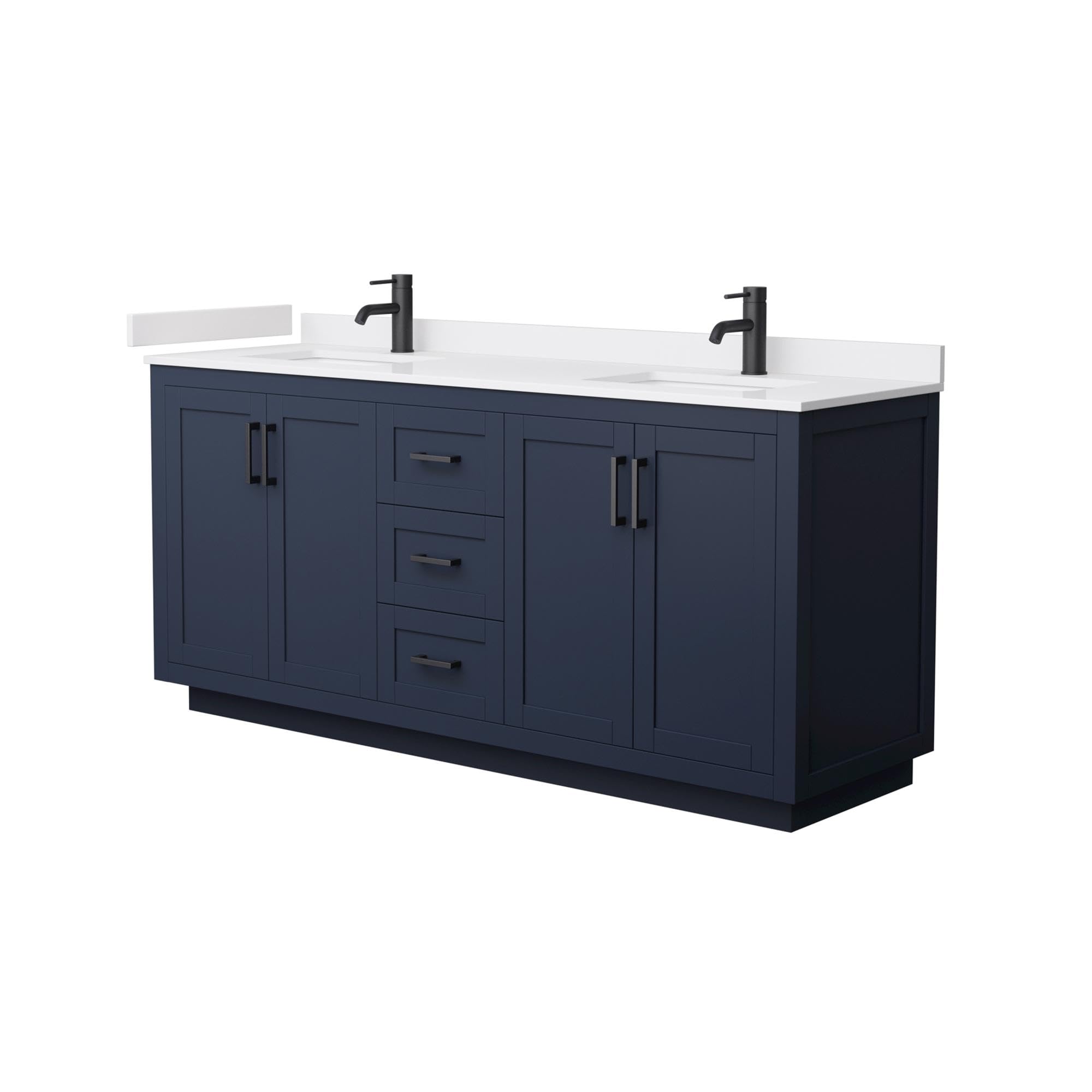 Wyndham Collection WCF292972DBBWCUNSMXX Miranda Vanity Set - Dark Blue Bathroom Vanity with Sink & Mirror for Modern Home Decor | Perfect for Small Bathrooms & Master Suites