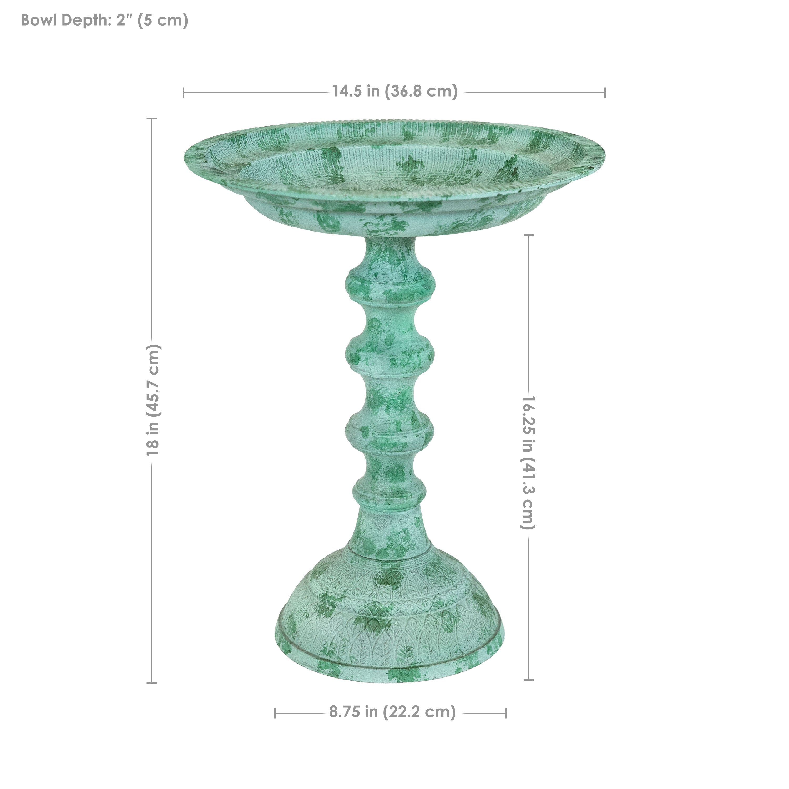 Sunnydaze Decorative 18 Inch Metal Bird Bath for Garden, Patio, and Backyard - Attracts Birds and Enhances Outdoor Decor