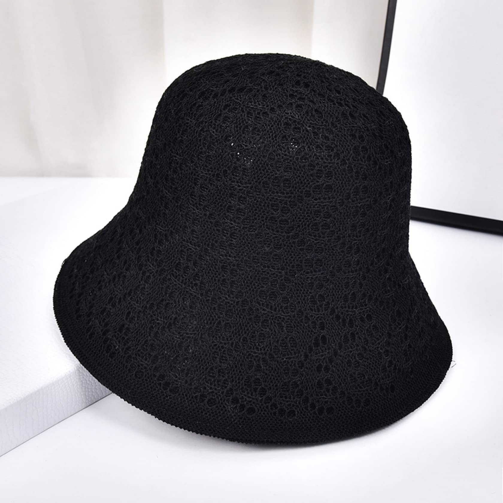 Women's Fashion Sun Hat - Breathable Woven Straw Fisherman Hat for Spring, Summer & Fall - Korean Style Hollow Design for UV Protection | Perfect for Beach, Travel, and Outdoor Activities