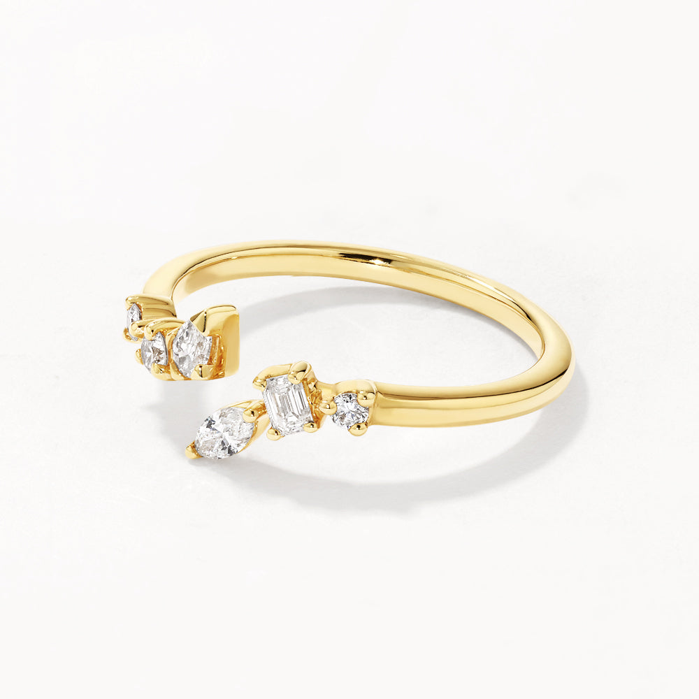 0.25ct Lab Grown Diamond Bypass Ring in 10k Gold - Eco-Friendly & Affordable Engagement Ring for Women | Perfect for Proposals, Anniversaries & Special Occasions