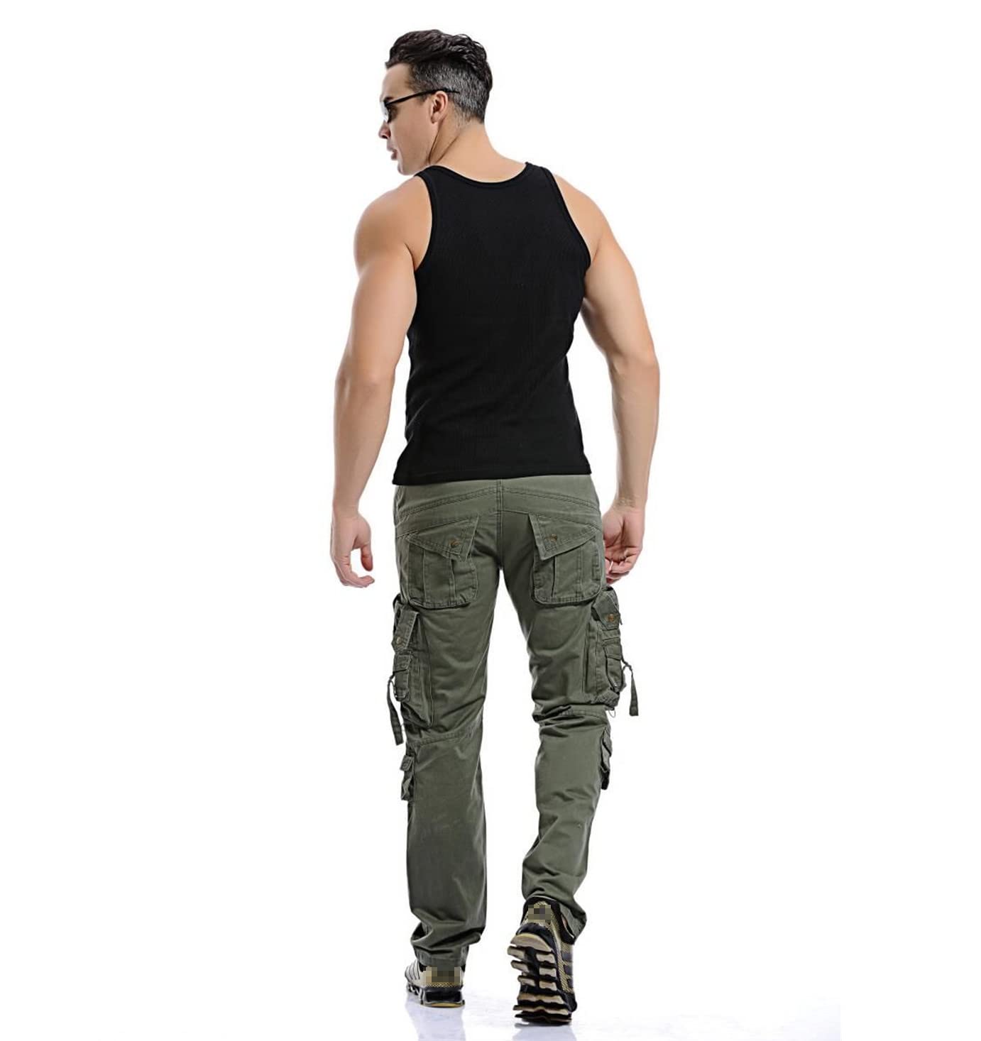 Men's Military Tactical Cargo Pants - Multi-Pocket Washed Cotton Overalls with Loose Fit | Outdoor Hiking, Camping & Work Wear