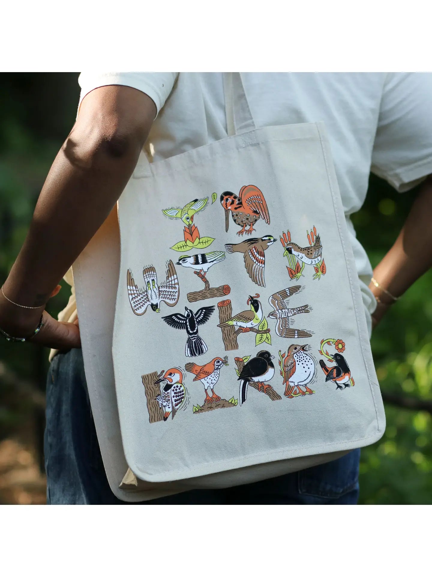 Bird Collective 'I'm with the Birds' Eco-Friendly Cotton Tote Bag - Perfect for Shopping, Beach & Everyday Use