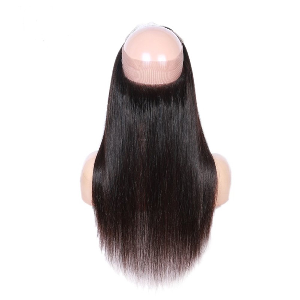 Brazilian Virgin Hair 360 Lace Frontal Closure - 18 Inch Straight Human Hair Wig with Free Part, Natural Black Color (1 Piece) | Perfect for Protective Styles, Everyday Wear & Special Occasions