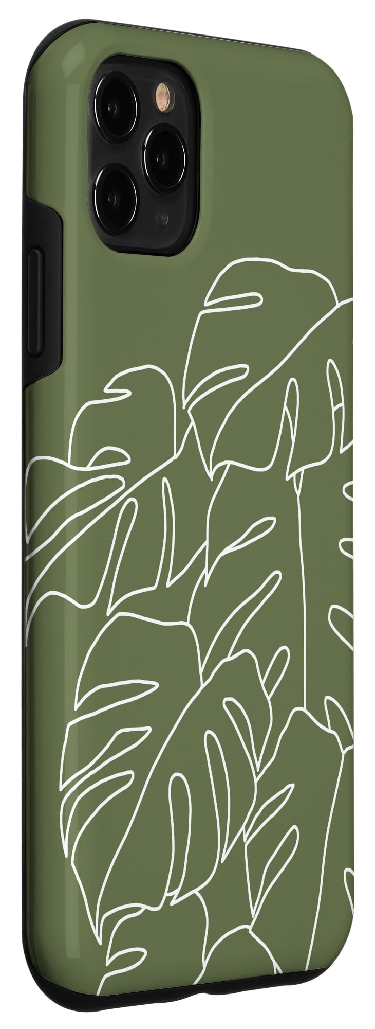 iPhone 11 Pro Max Case - Monstera Leaf Botanical Design, Tropical Plant Pattern, Olive Khaki Green Protective Cover | Perfect for Nature Lovers, Travel & Everyday Use