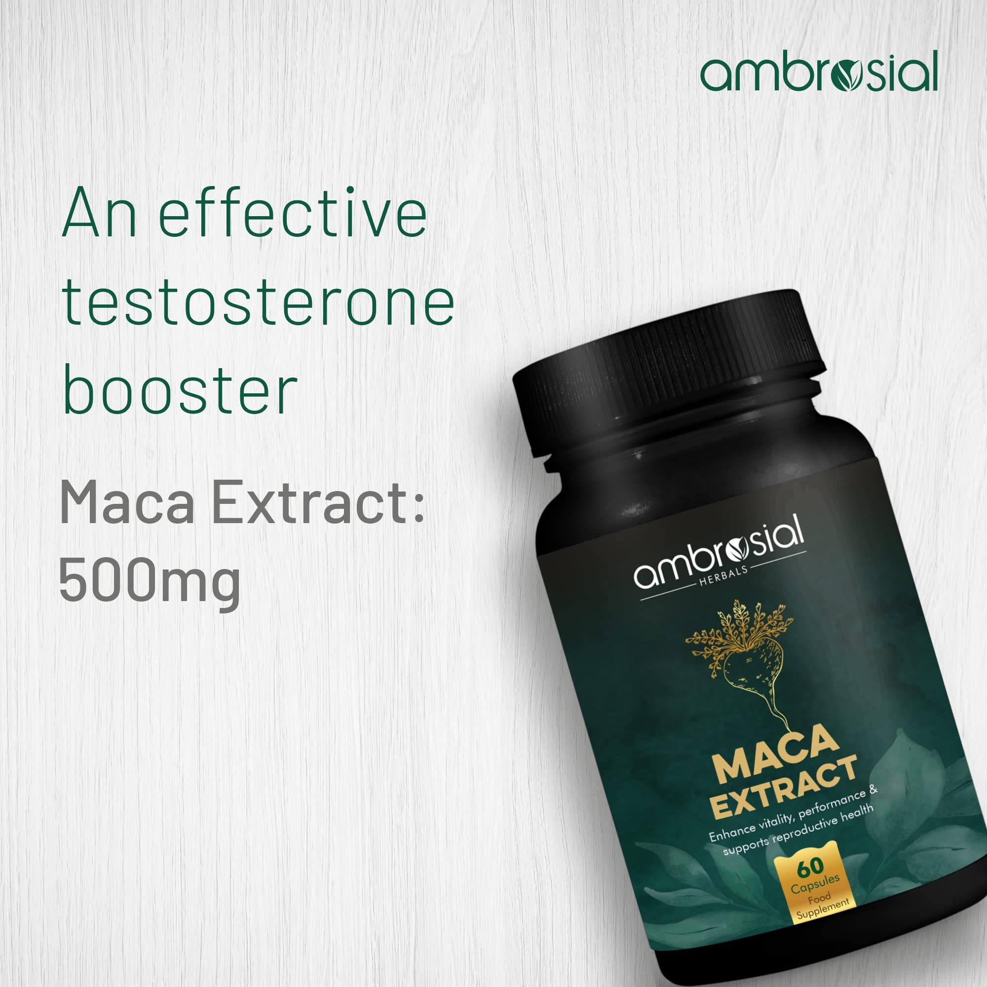 Premium Maca Root Capsules 500mg - Natural Energy & Stamina Booster for Women & Men - 60 High Strength Vegan Pills - Supports Workout, Focus & Daily Vitality - Perfect for Gym, Office & Active Lifestyle
