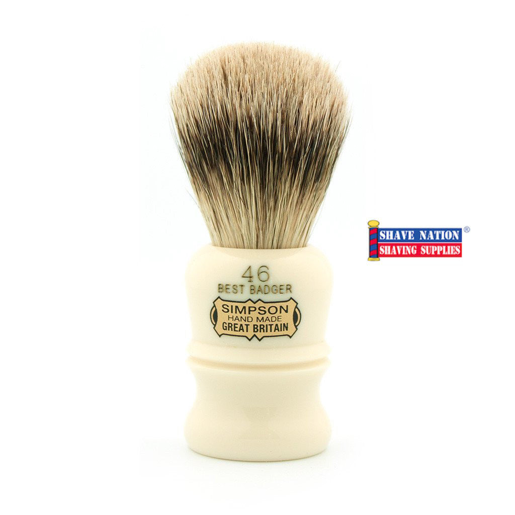 Simpsons Berkeley 46 Shaving Brush - Premium Badger Hair for Wet Shaving | Perfect for Men's Grooming & Luxury Shaving Kits