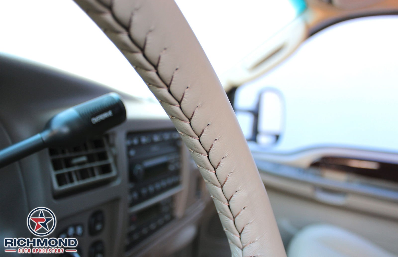 Premium Tan Leather Steering Wheel Cover for 1997 Ford Expedition XLT - Comfort Grip & Anti-Slip Design | Perfect for Road Trips, Daily Commutes & Car Interior Protection