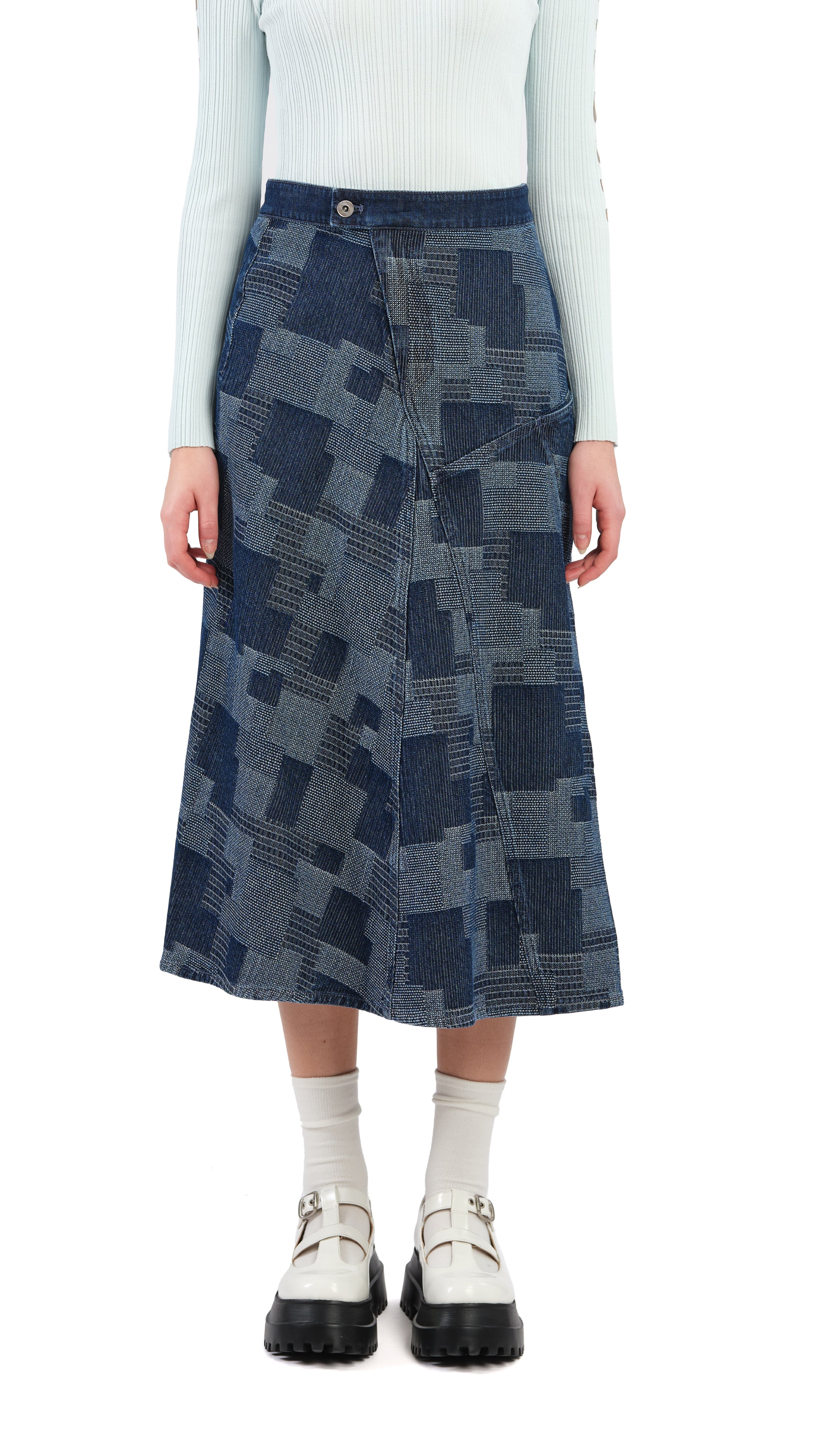 Stylish High Waist Denim Skirt for Women - Trendy A-Line Denim Mini Skirt with Pockets - Perfect for Casual Outfits, Date Nights & Summer Fashion