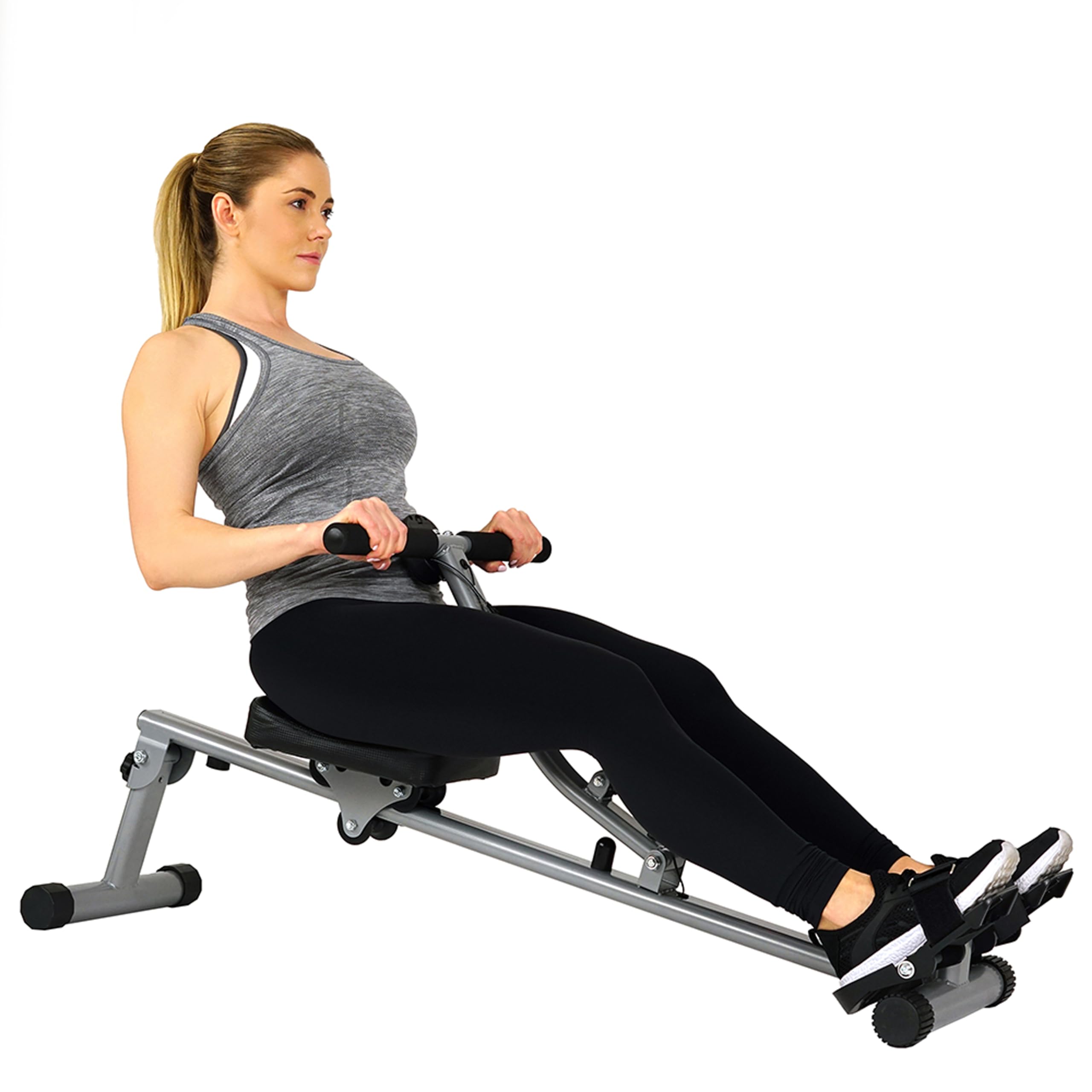 Sunny Health & Fitness Adjustable Rowing Machine - 12 Resistance Levels for Full Body Workout, Compatible with SunnyFit App | Home Gym Equipment for Cardio & Strength Training