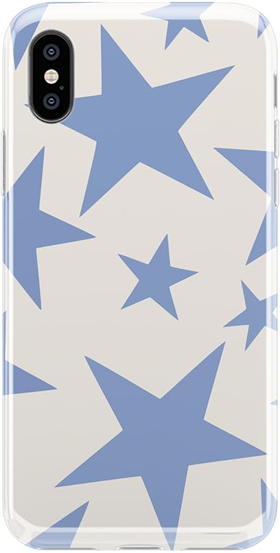 Casely iPhone X/XS Case - Stars Align Design | Blue & White Star Pattern Protective Cover | Slim Fit Shockproof Phone Case for Everyday Use & Travel