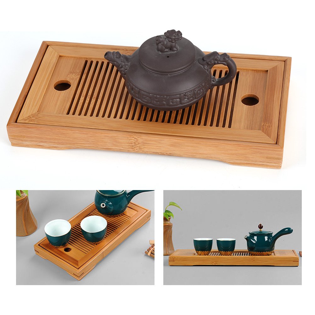 Premium Bamboo Tea Tray with Water Storage - 10.63