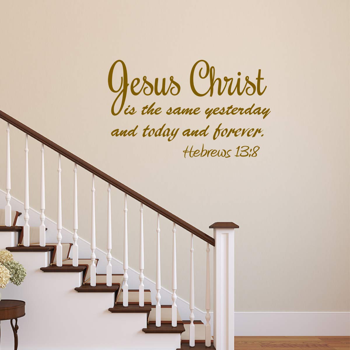 Hebrews 13:8 Wall Decal - Jesus Christ Bible Quote Home Decor for Faithful Living