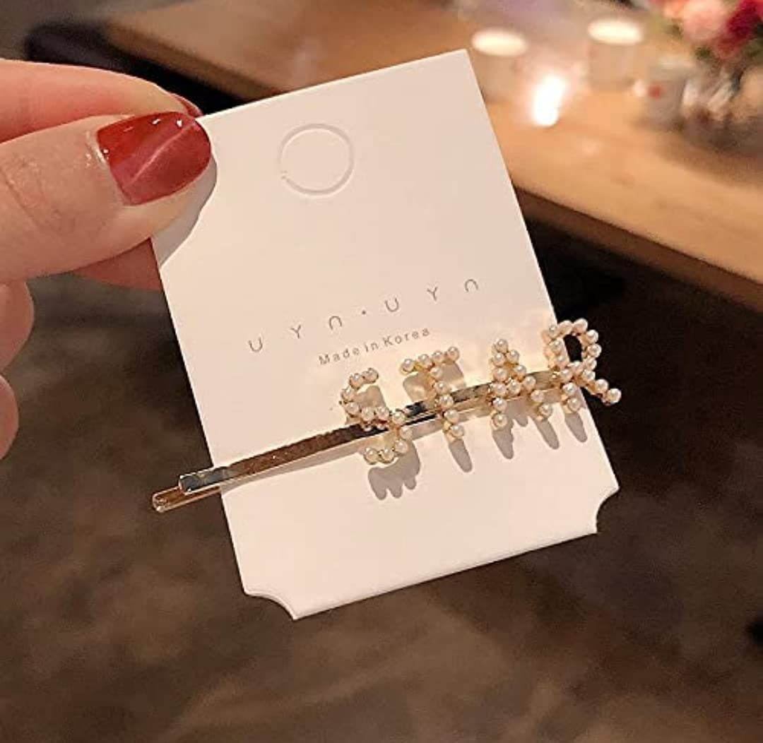 HOMEMATES Korean Style Pearl Hair Clips for Women - Large Pearl Hair Pins Barrette, Fashion Hair Accessories for Girls & Women (Pack of 6) - Perfect for Weddings, Parties & Everyday Elegant Hairstyles
