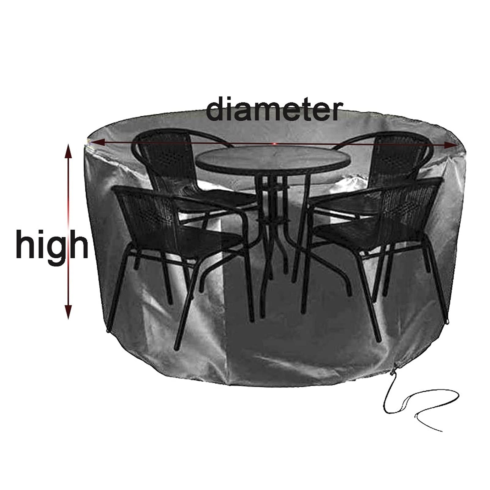 **Waterproof Outdoor Furniture Cover for Table & Chairs - Heavy-Duty Oxford Cloth Garden Furniture Protector (140x90cm, Black) - Perfect for Patio, Deck, and Backyard Use**