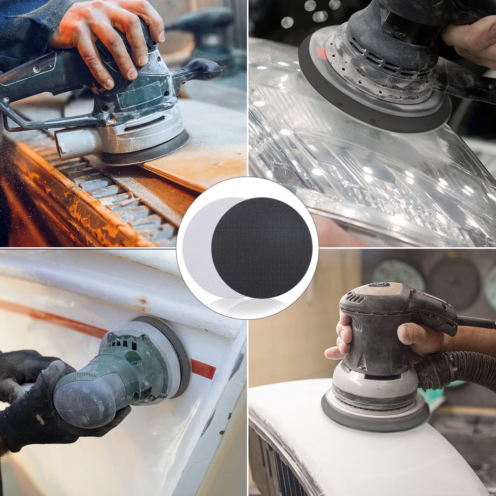 3 Pack 5 Inch Hook and Loop Soft Density Sponge Cushion Buffer Backing Pads - Foam Sanding Interface Pads for Orbital Sander, Automotive Polishing & Woodworking - Perfect for DIY Projects, Car Detailing & Furniture Refinishing