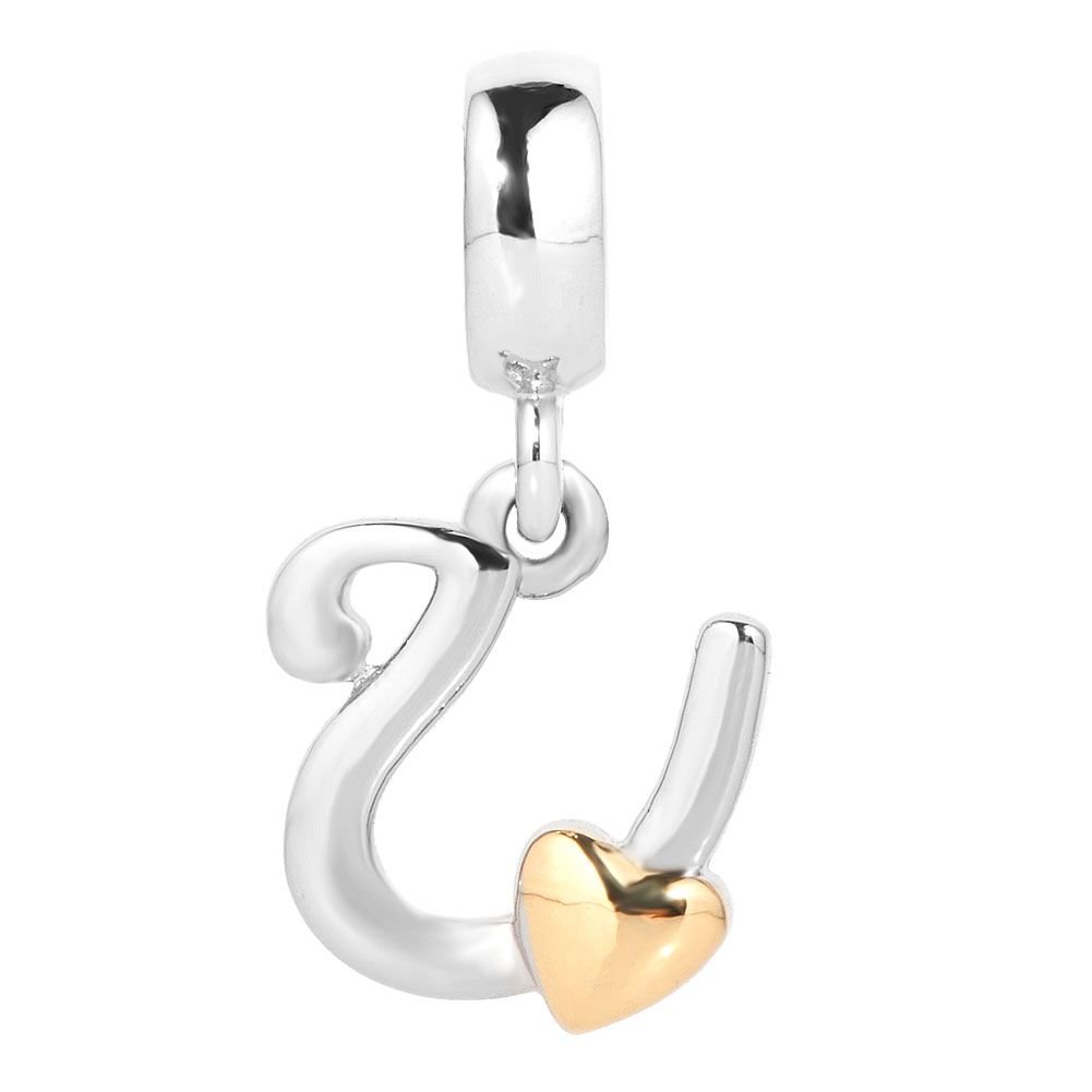 A-Z Alphabet Letter Beads with Golden Heart Charms for DIY Bracelet Making - Perfect for Jewelry Crafting, Personalized Gifts & Friendship Accessories