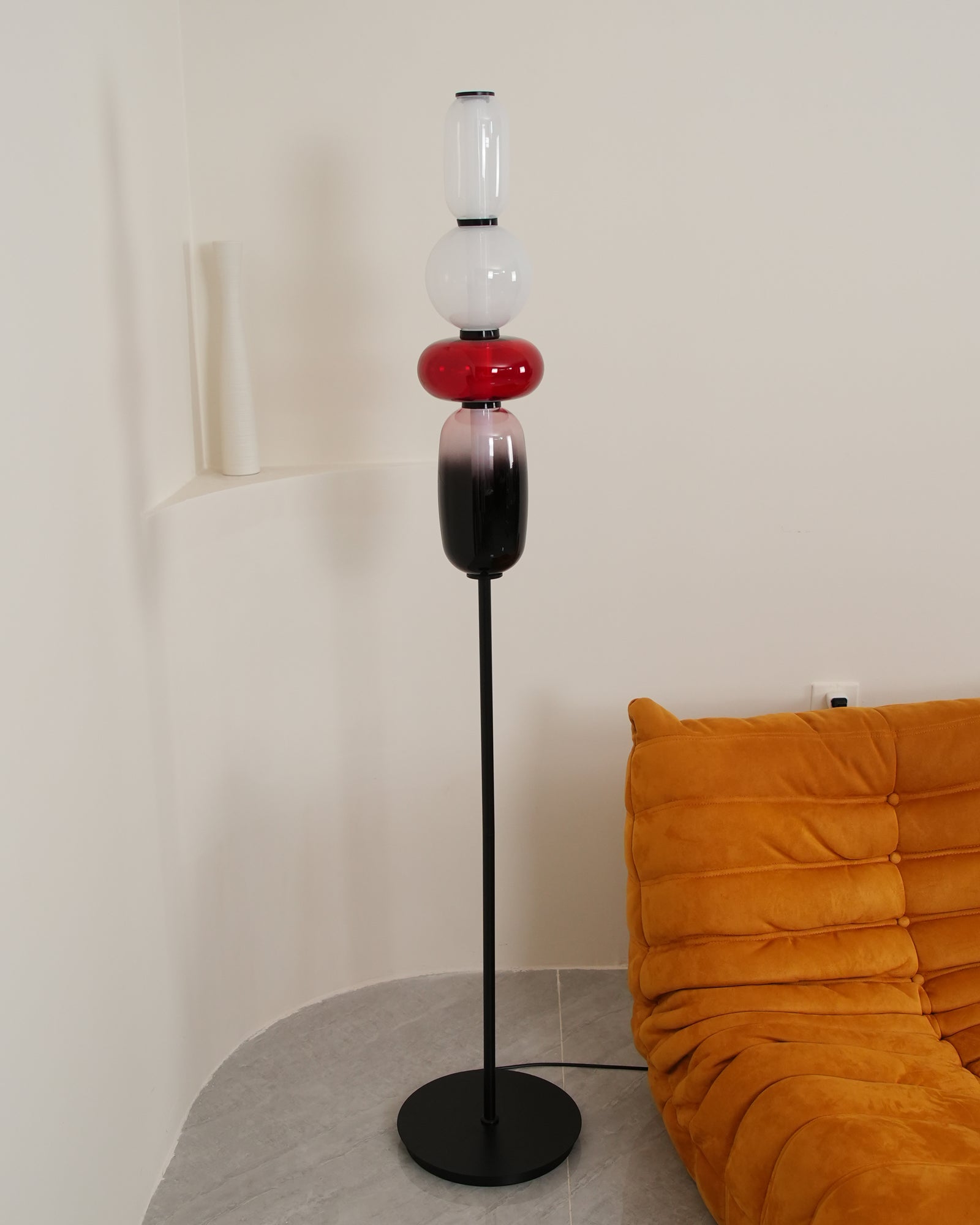 Candied Glass Floor Lamp - Modern LED Standing Light for Living Room, Bedroom & Office Decor - Perfect for Ambient Lighting and Home Styling