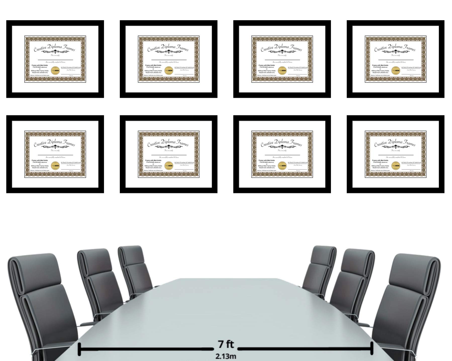 11x14 Classic Black Diploma Picture Frame with White Mat, Glass, Easel & Wall Hangers - Holds 16x20 Photos Without Mat - Perfect for Graduation, Office Decor & Home Display