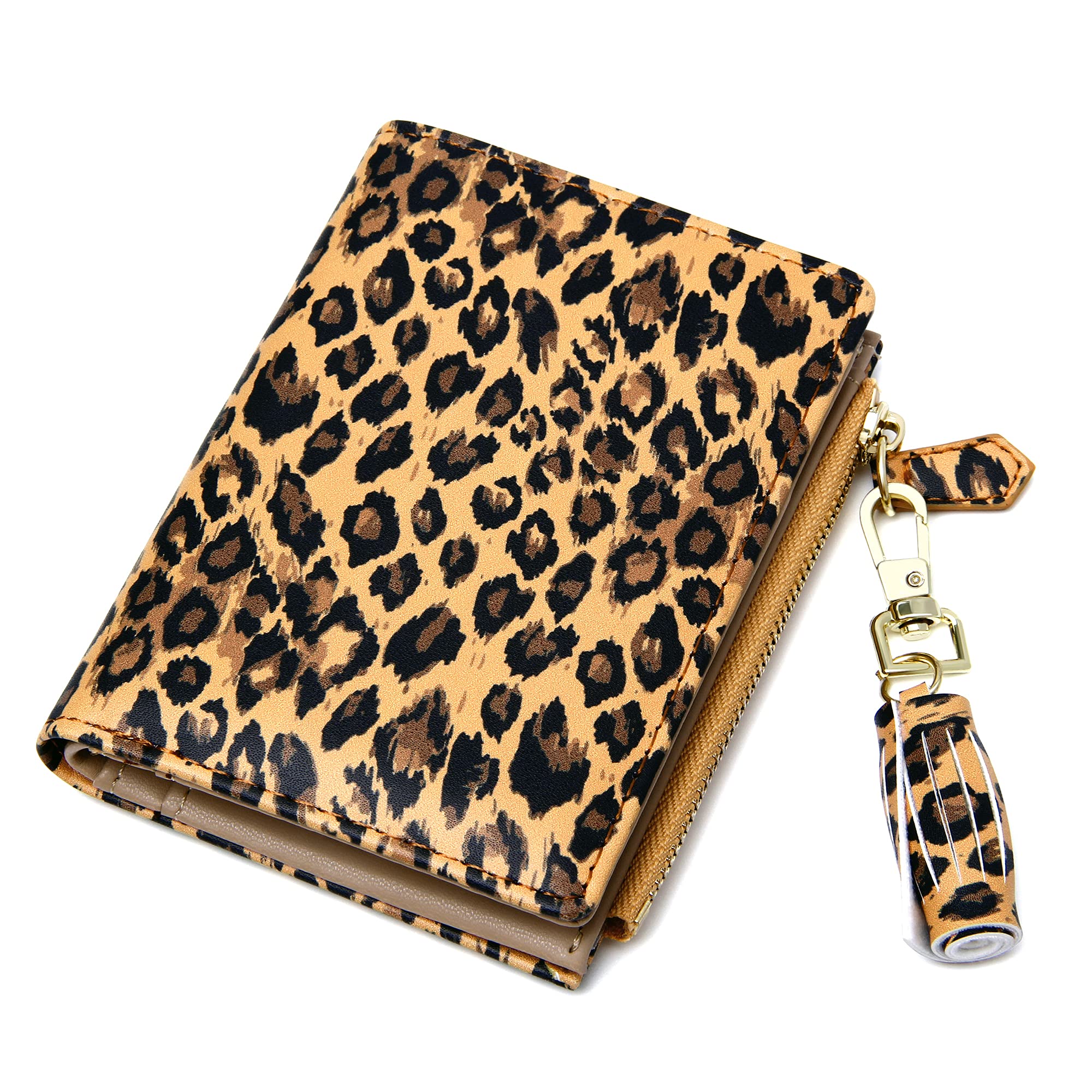 GEEAD Slim Bifold Wallet for Women with Zipper & ID Card Holder - Compact Coin Purse for Everyday Use, Travel, and Minimalist Style