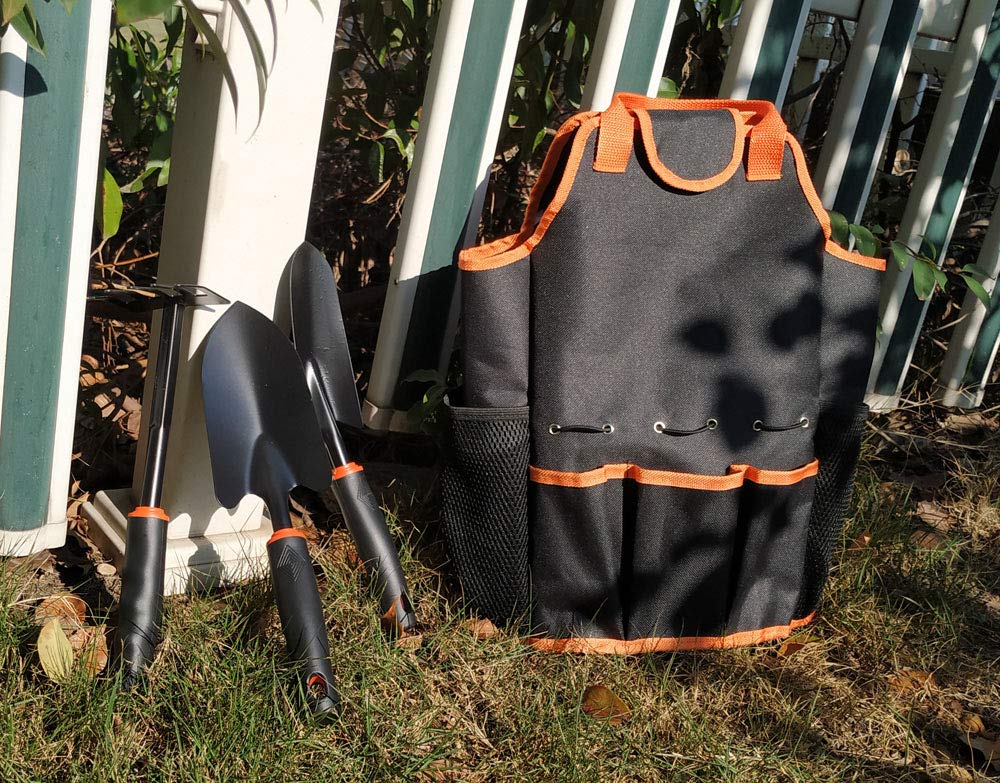 Premium 4-Piece Heavy Duty Gardening Tool Set with Large Storage Tote Bag - Durable Hand Tools for Women & Men - Perfect for Outdoor Planting, Weeding & Landscaping (Ideal Gift for Gardeners)