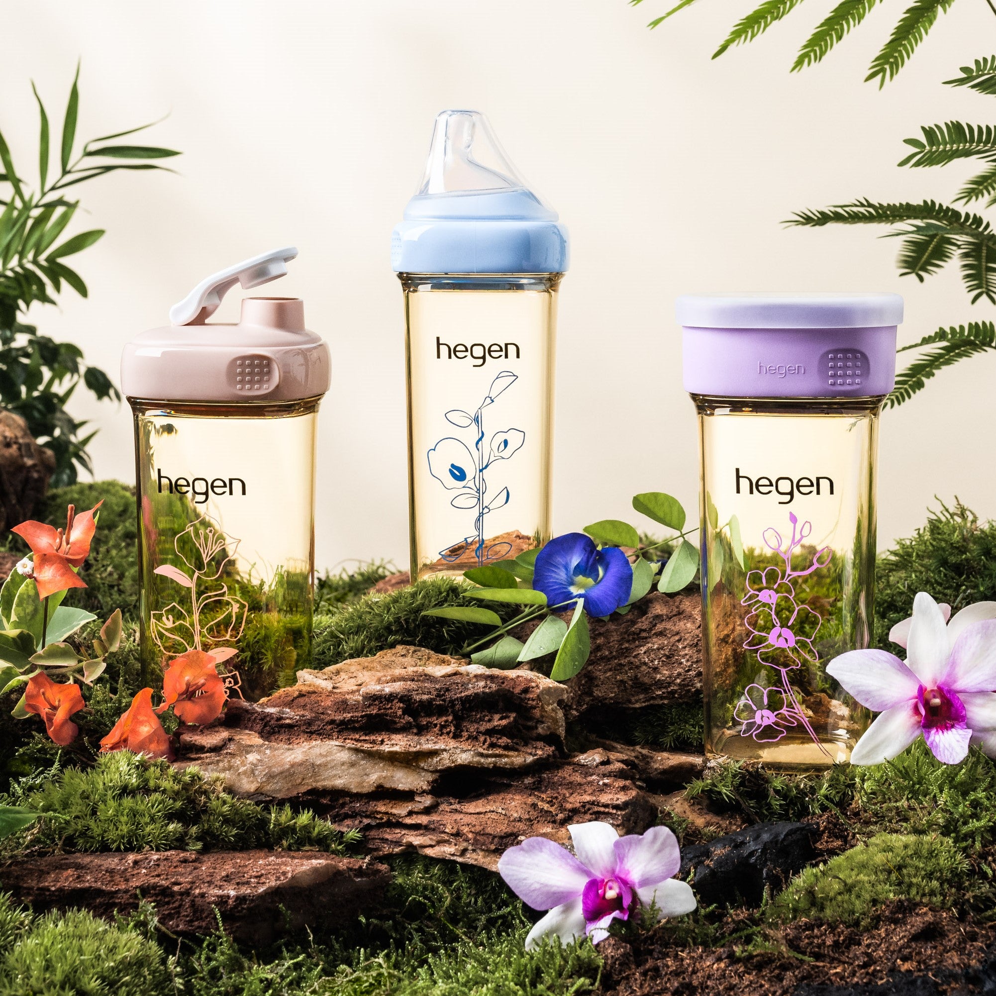 Hegen x Nest Designs Blossom Bunny Baby Gift Set - Premium Newborn Essentials for Shower & Registry - Perfect for Nurseries, Travel & On-the-Go Parenting