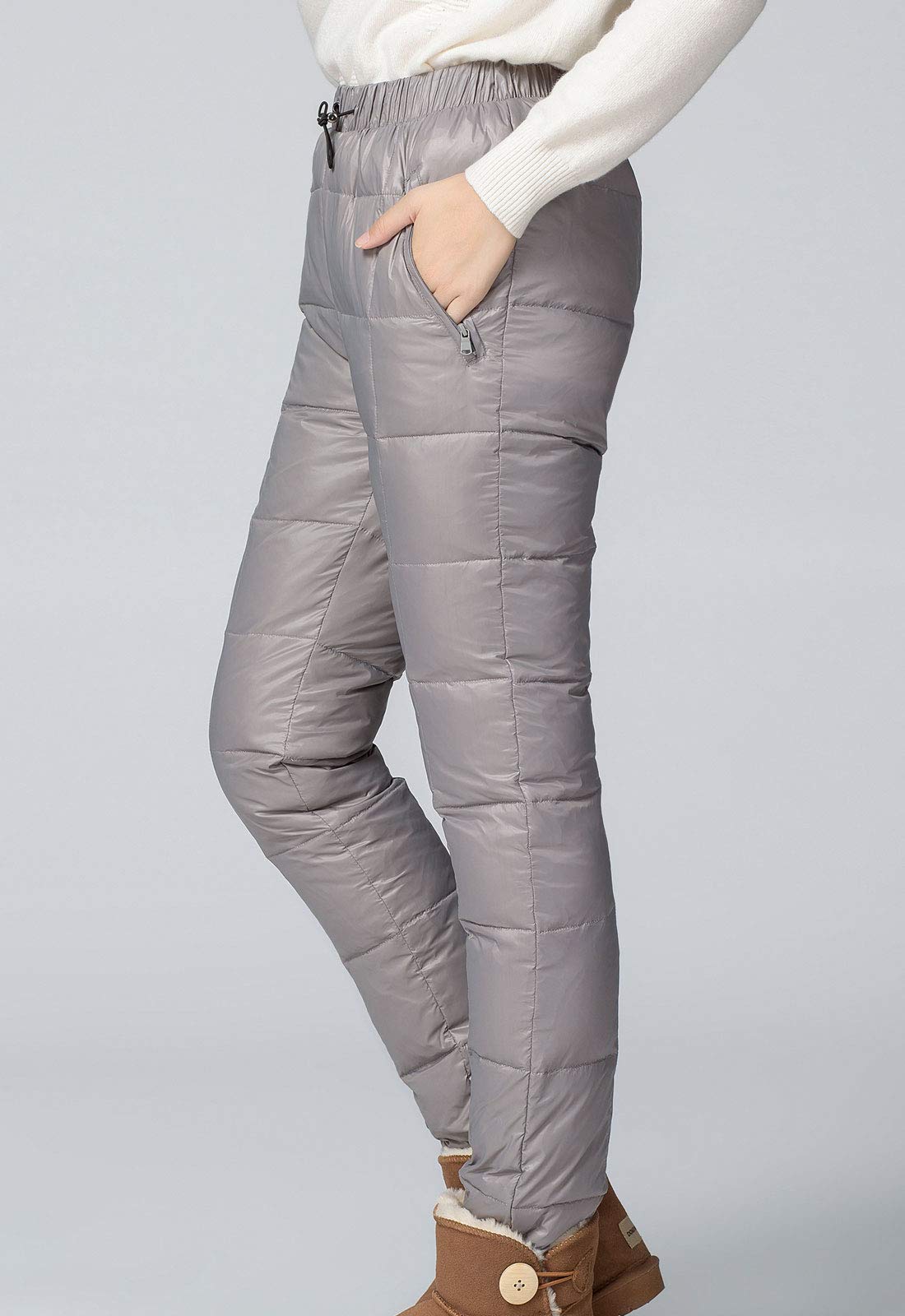 Flygo Women's Packable Winter Warm Snow Pants - Waterproof Insulated Ski Trousers with Utility Pockets | Perfect for Skiing, Snowboarding & Cold Weather Outdoor Activities