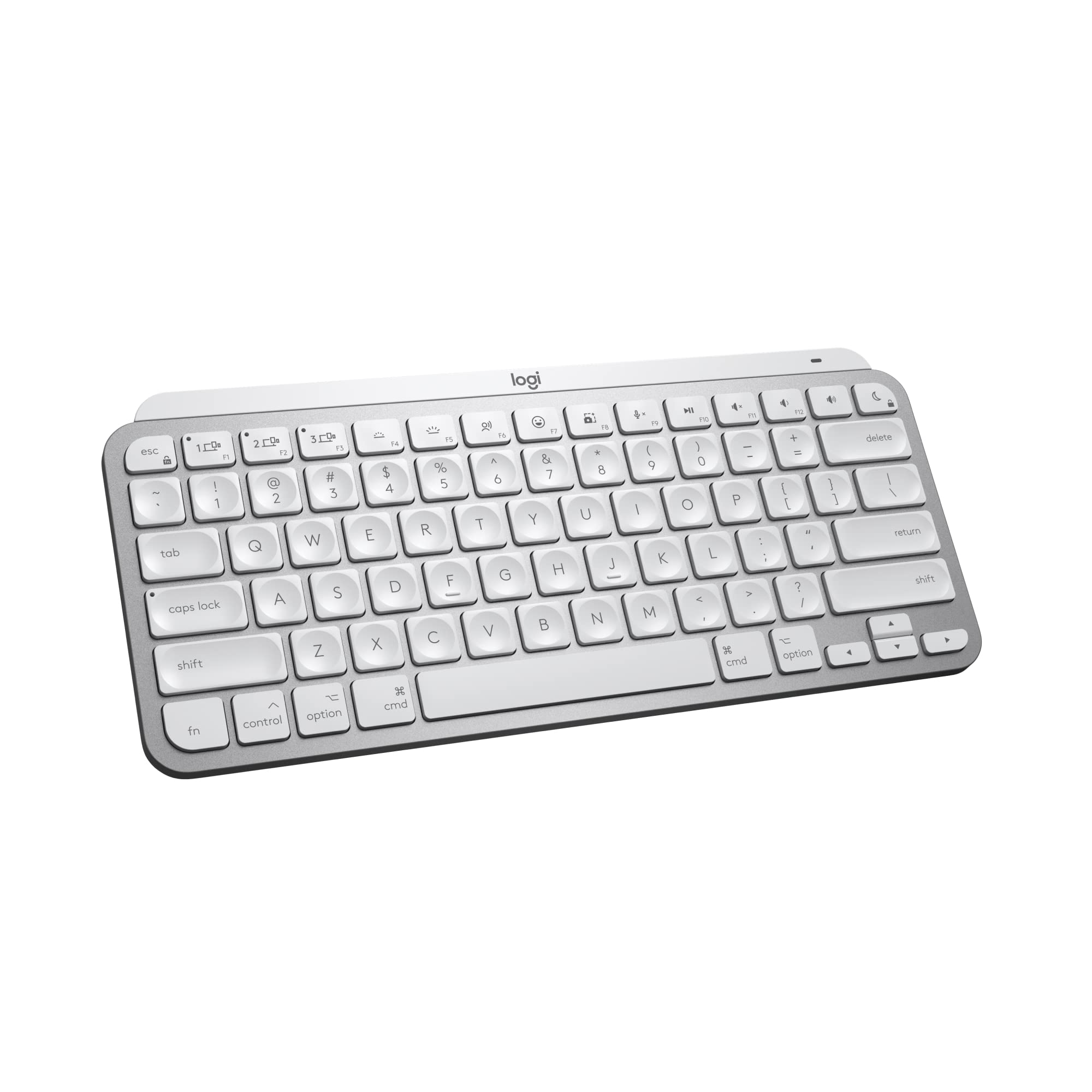 Logitech MX Keys Mini Wireless Keyboard for Mac - Compact Bluetooth Backlit Keyboard with USB-C, Tactile Typing | Compatible with MacBook Pro, MacBook Air, iMac, iPad | Pale Grey | Perfect for Home Office, Remote Work & Productivity