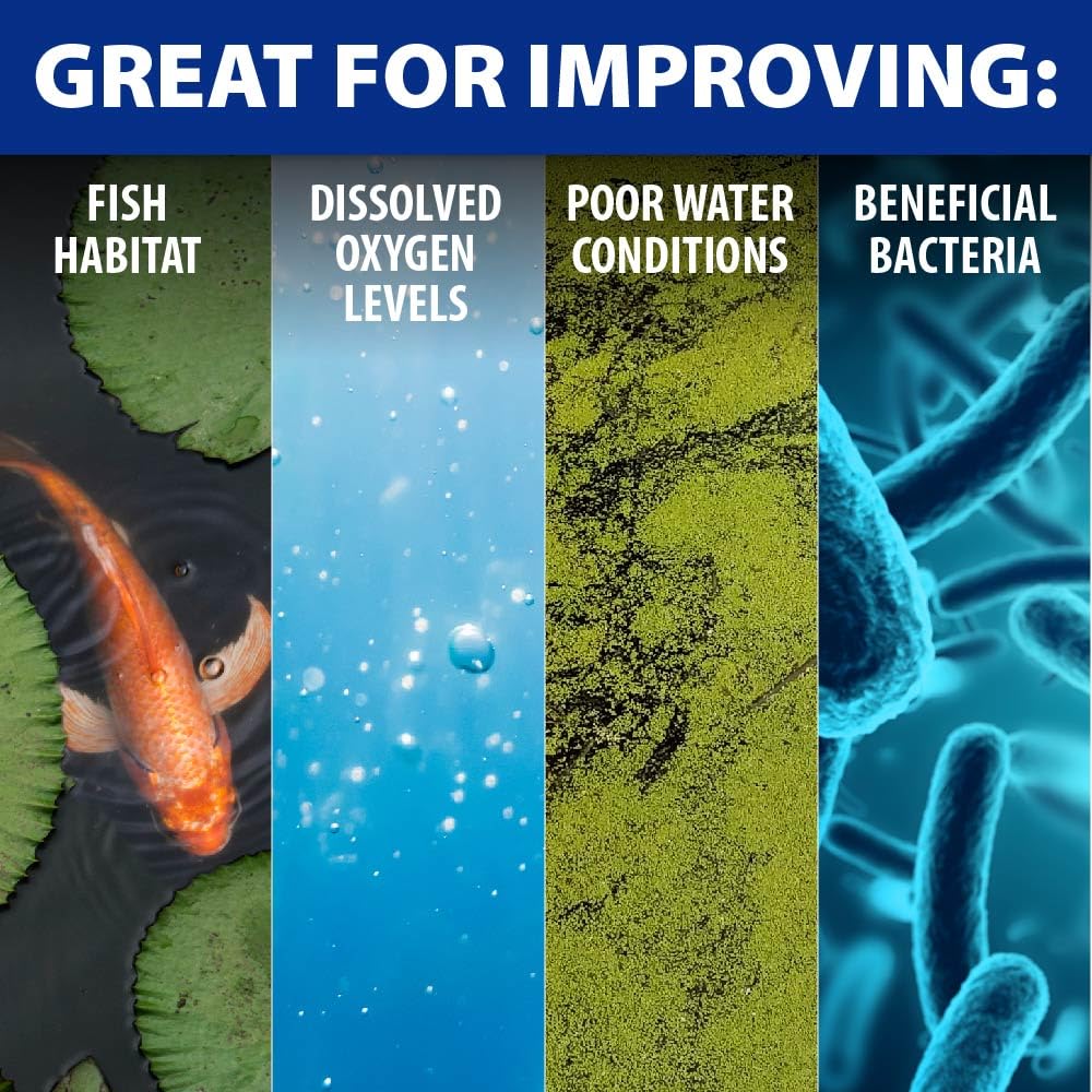 The Pond Guy Complete Pond Aeration Kit - 2 Diffuser Sticks, Diaphragm Compressor Pump & Air Line for Koi Fish Ponds | Outdoor Water Garden Oxygenation System | Improves Fish Health & Algae Control