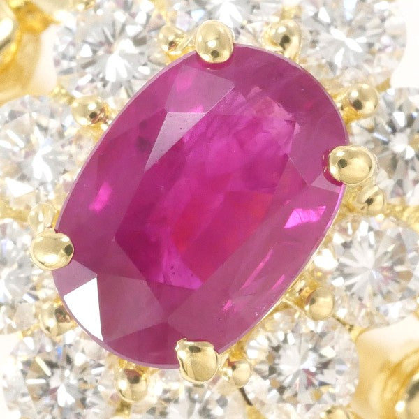 18K Yellow Gold Ruby and Diamond Ring for Women - Elegant Vintage Style Engagement, Wedding, Anniversary Gift - Perfect for Special Occasions and Evening Events