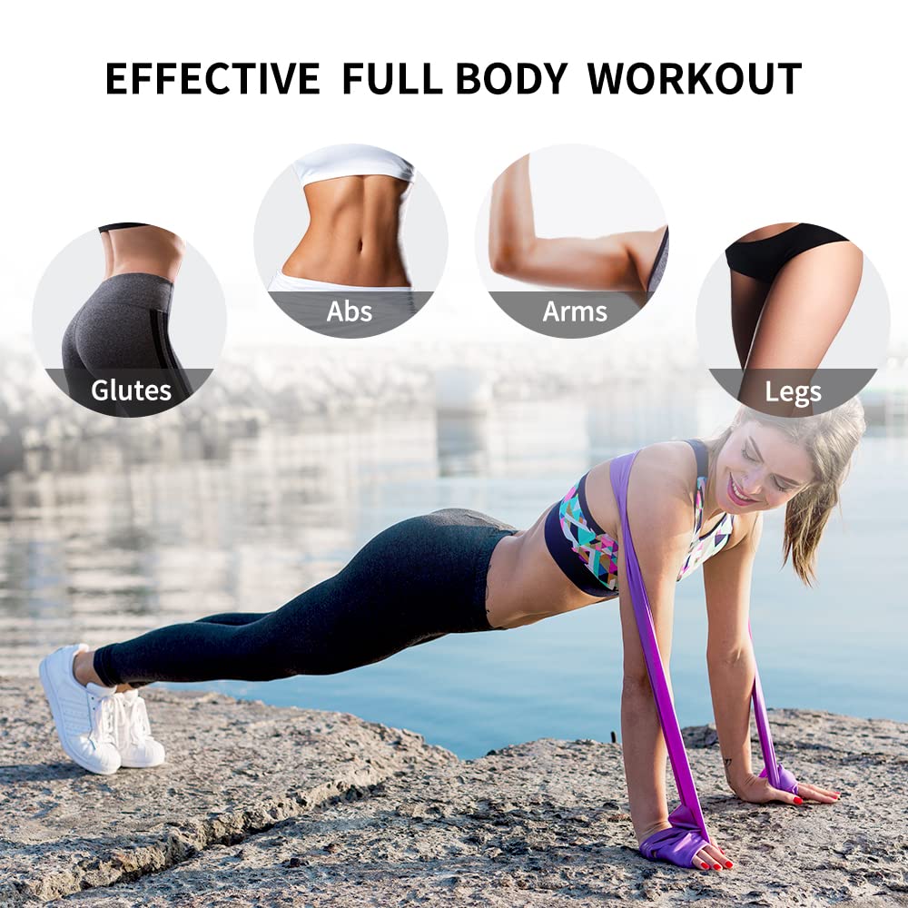 PROIRON 1.5M Resistance Bands Set with 4 Levels - Premium Elastic Exercise Bands for Men & Women - Ideal for Strength Training, Yoga, Pilates, Stretching & Home Workouts (Purple) - Perfect for Gym, Physical Therapy & Fitness Enthusiasts
