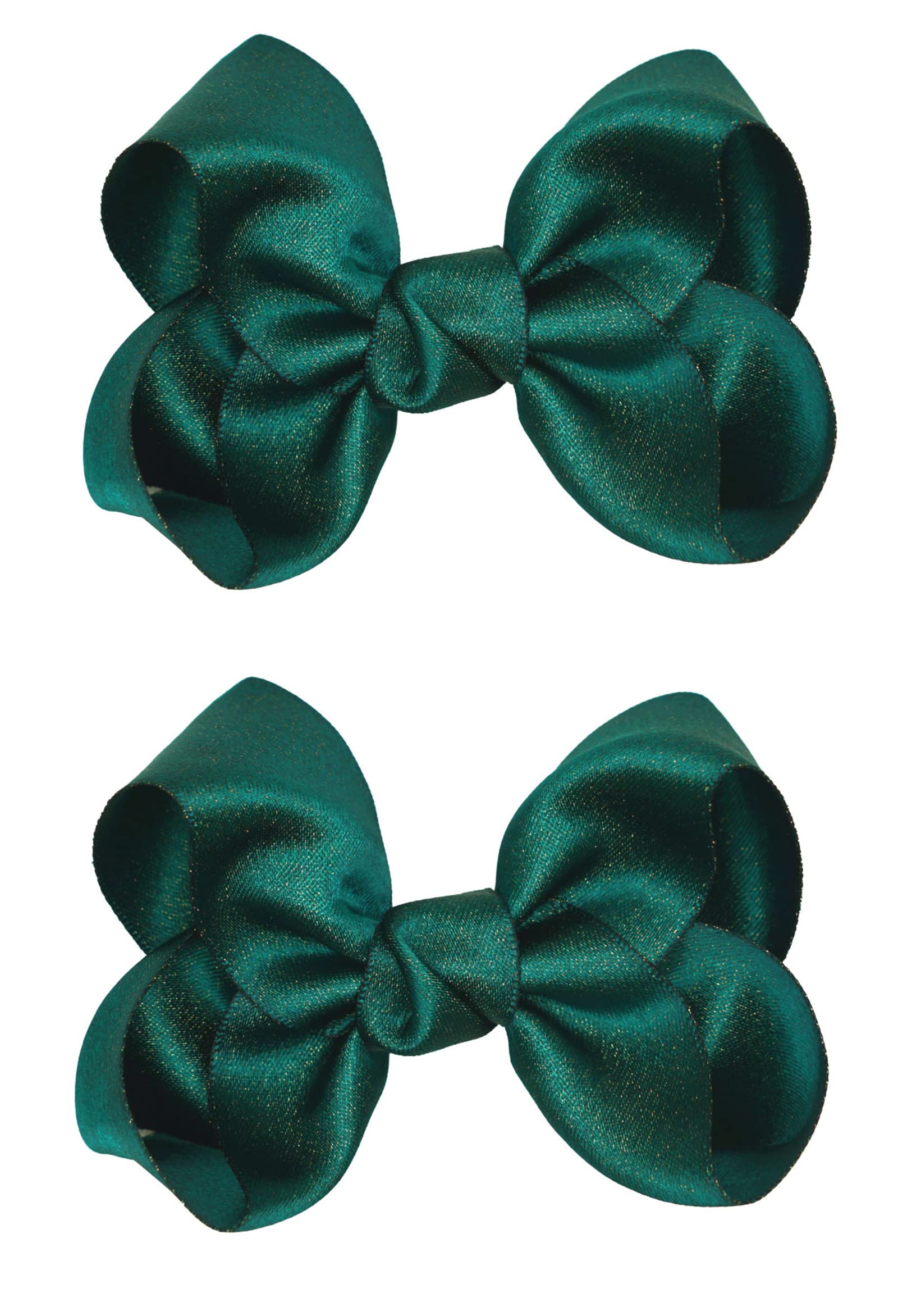 3 Inch Baby Girl Hair Bows Clips - Cute Hair Accessories for Toddlers & Little Girls - Set of 2 Green Hairpins - Perfect for Parties, Photos & Daily Wear