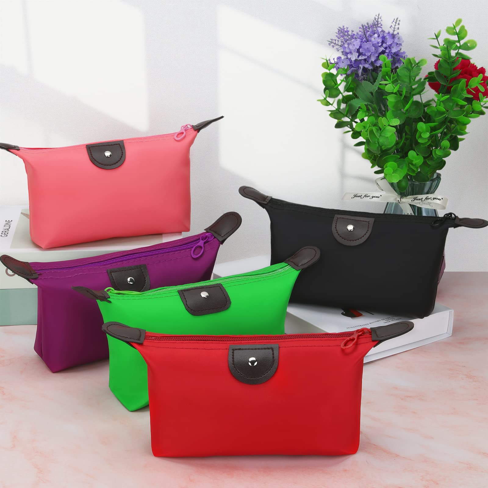 5PCS Cute Small Waterproof Makeup Bags for Purse - Mini Zipper Cosmetic Travel Organizer for Toiletries & Jewelry - Perfect for Vacation, Gym & Daily Essentials (Style 1) | HAOGUAGUA Luggage Accessories