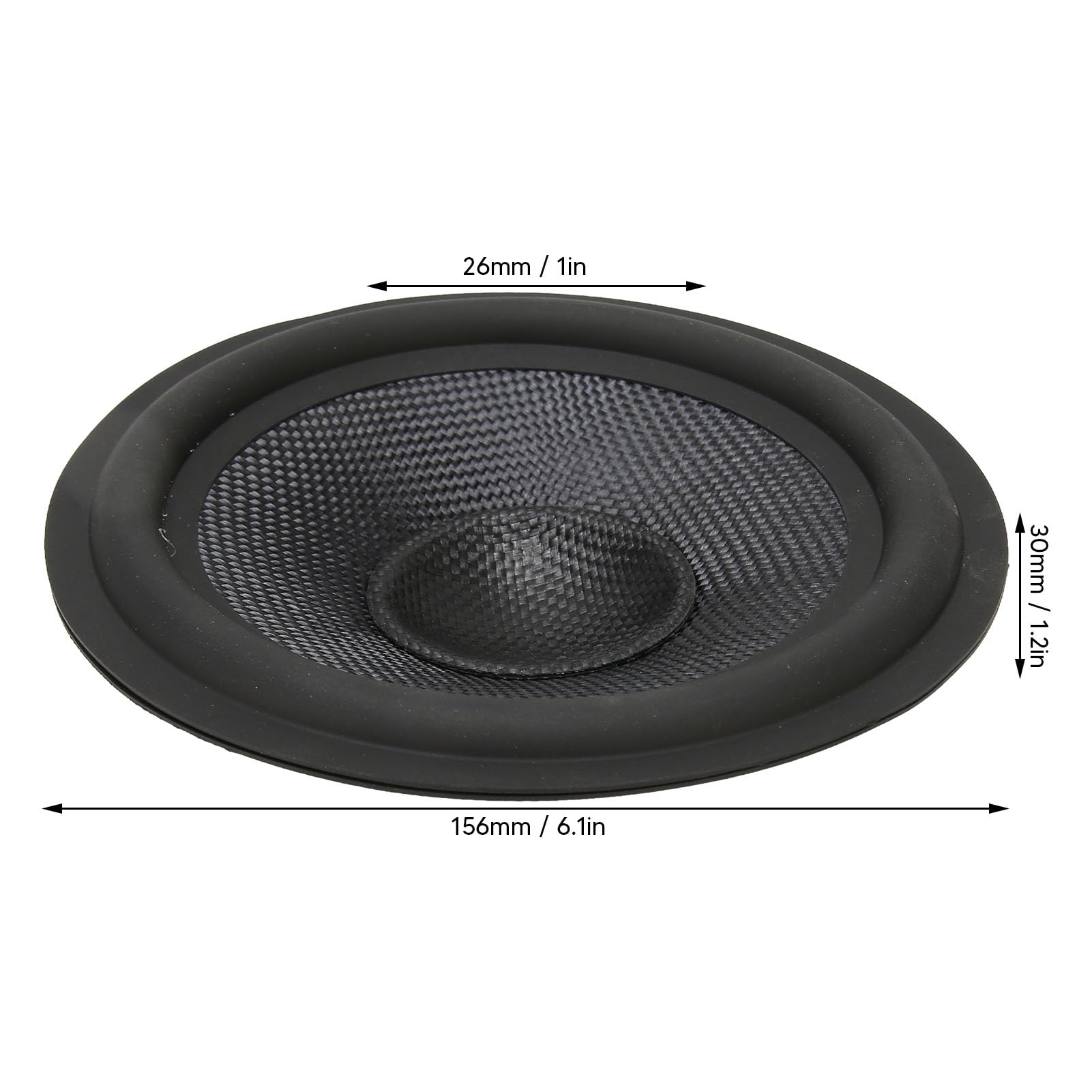 6 Inch Paper Speaker Cone with 1 Inch Inner Diameter - Subwoofer Cone Drum Paper with Rubber Surround & 2 Paper Caps for DIY Speaker Repair and Audio Projects | Perfect for Home Theater, Car Audio, and Professional Sound Systems