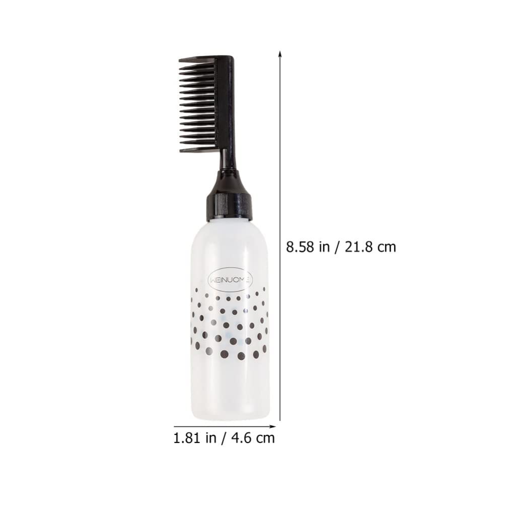 Ghelonadi 120ML Hair Oil Bottle with Comb - Hair Dye Applicator Brush & Styling Tool for Hair Coloring (White) - Perfect for Salon Professionals & At-Home Hair Treatments