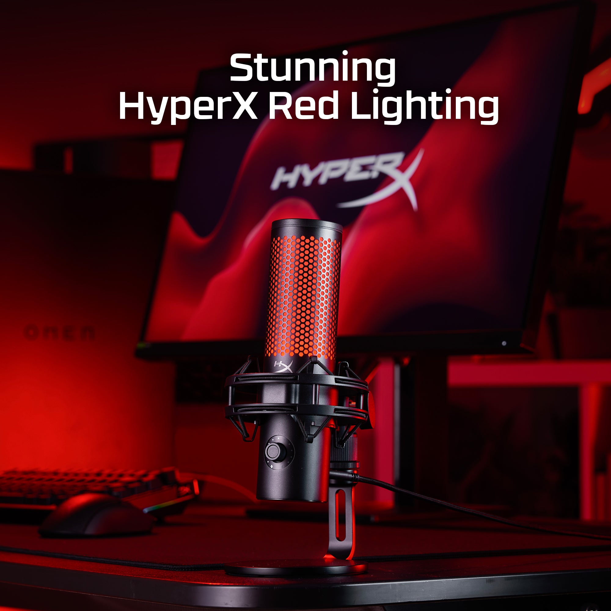 HyperX QuadCast 2 USB Condenser Gaming Microphone with RGB Lighting - Professional Streaming, Podcasting & Voice Recording for PC, PS4, PS5 (Perfect for Twitch, Discord & YouTube Content Creation)