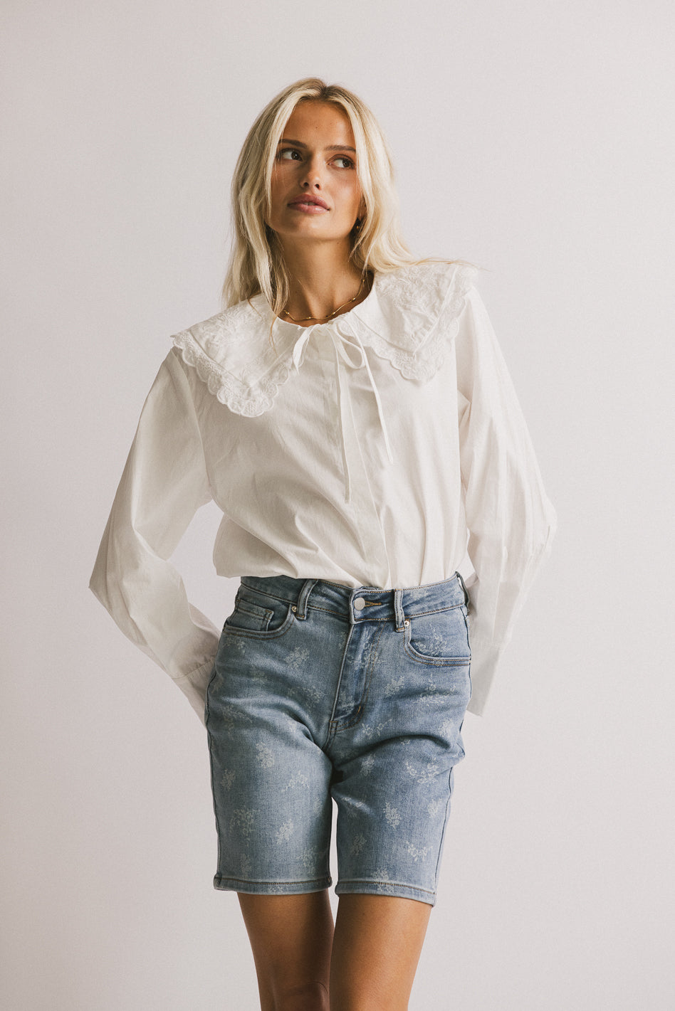 Matea Collared Blouse for Women - Elegant Button Down Shirt with Long Sleeves - Perfect for Office, Business Casual & Formal Occasions