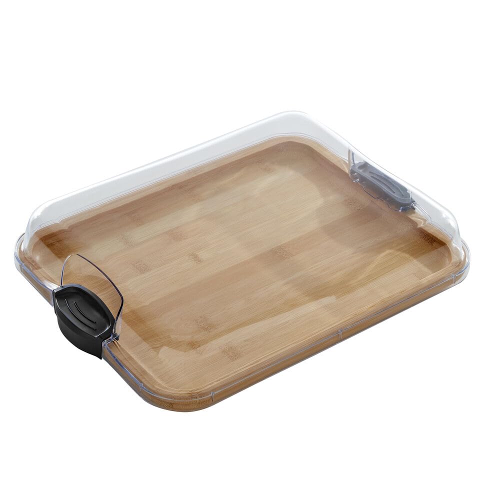 Premium Bamboo Cutting Board with Locking Lid & Handles – Ideal for Charcuterie, Snacks, Food Prep – Perfect for Kitchen, Entertaining & Gifts