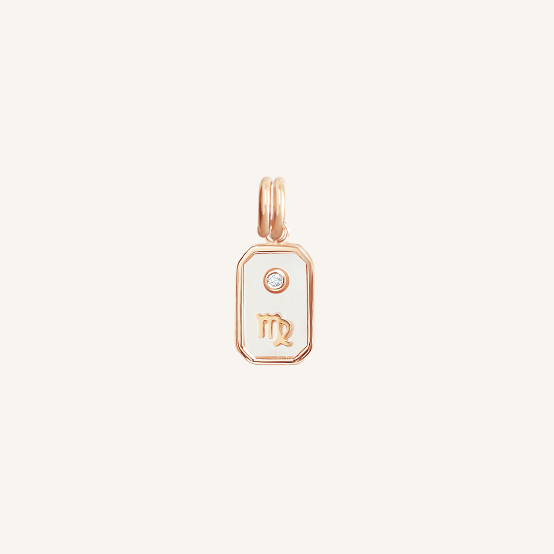 Iridescent Zodiac Charm Virgo - Sterling Silver Zodiac Pendant Necklace for Women - Perfect for Birthdays, Gifts & Astrology Jewelry Collections