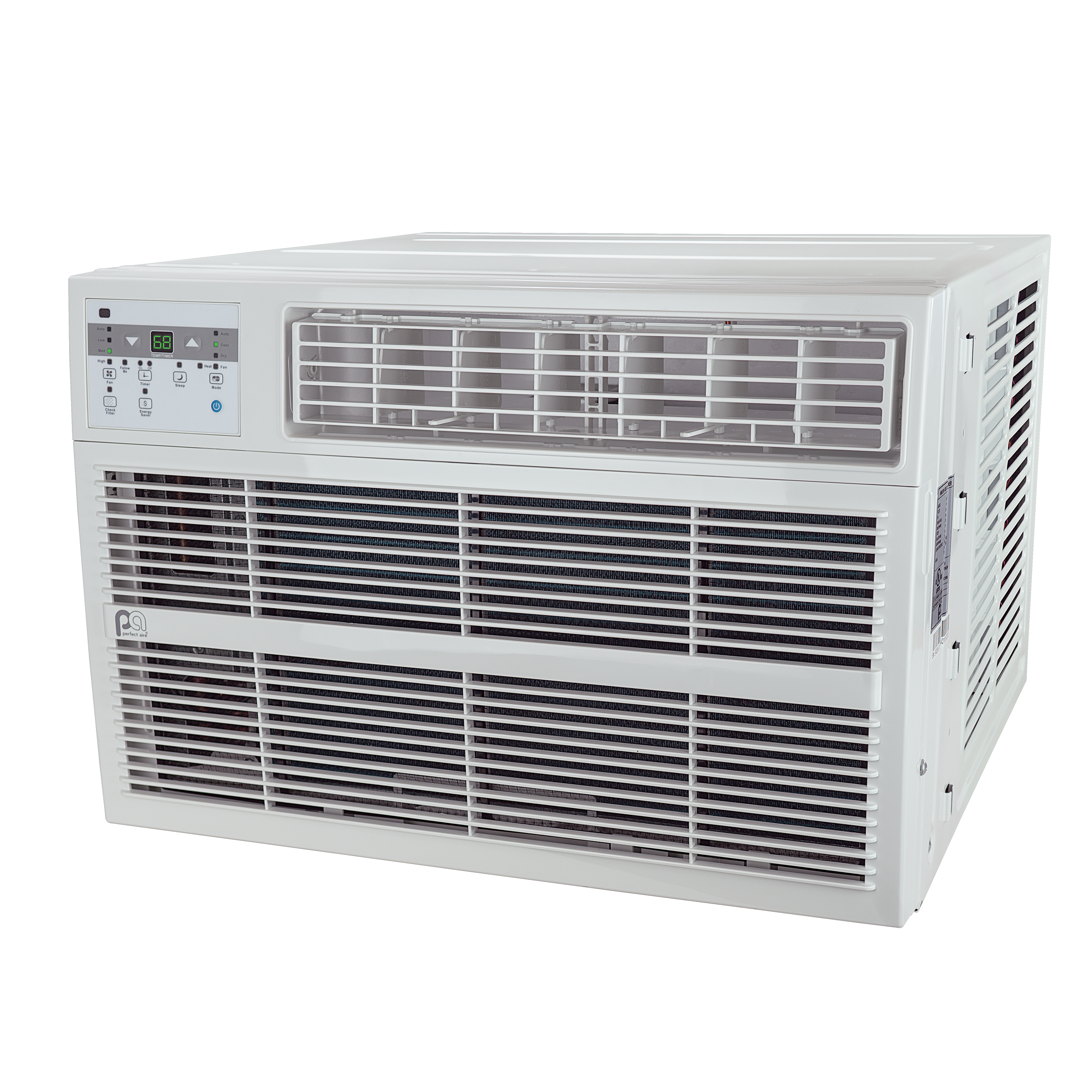 12,000 BTU 230V Window Air Conditioner with Heat - 11,000 BTU Electric Heater, Remote Control - Perfect for Bedrooms, Living Rooms & Offices