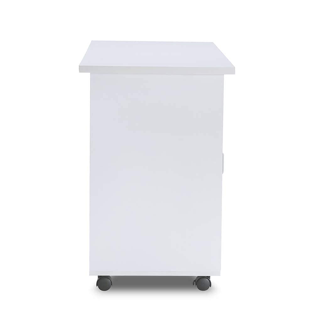 Professional Acetone-Resistant Wooden Nail Table for Salon & Spa - Manicure Pedicure Station with Storage Cabinet, Drawers, Adjustable Wheels & Wrist Rest - Perfect for Nail Technicians, Home Salons & Beauty Studios