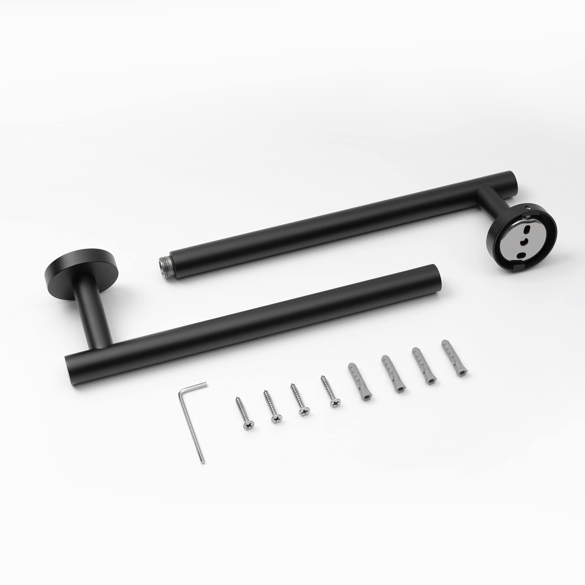 HITSLAM Matte Black 19.8 Inch Bathroom Towel Bar - SUS304 Stainless Steel Wall Mounted Towel Rack - Modern Home Decor Bath Towel Holder with Hardware Accessories - Perfect for Bathrooms, Kitchens, and Laundry Rooms