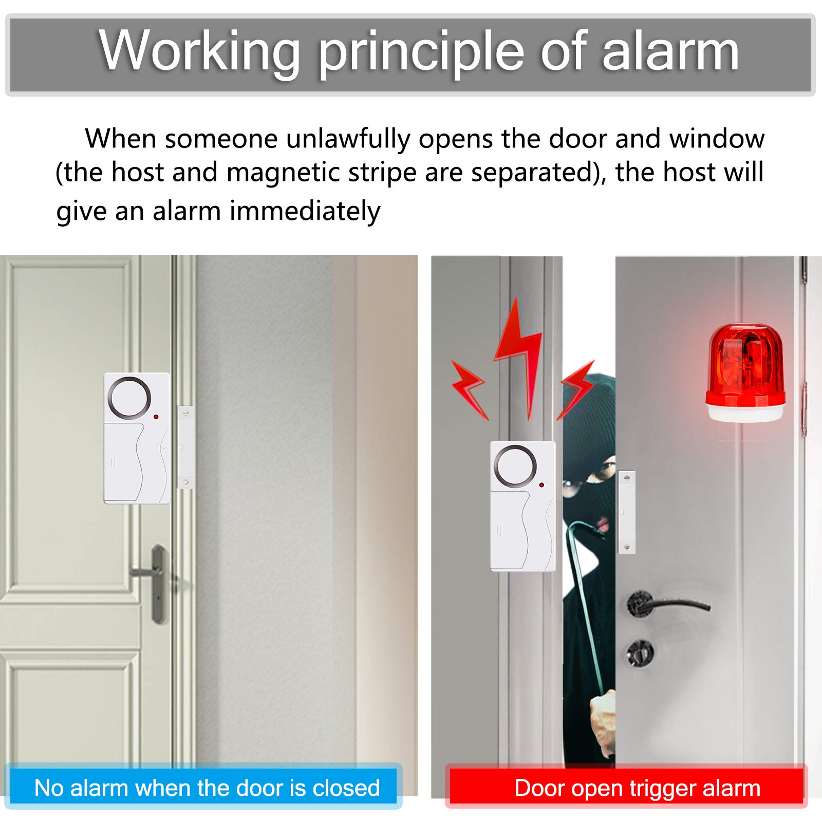 NineLeaf Wireless Door Alarm with Remote - Anti-Theft Window & Contact Sensor Alarm for Home Security - Pool Door Alarm, Entry Chime & Apartment Alarm - Fridge Door Open Alert for Child Safety (1 Pack) - Ideal for Homes, Offices, Pools & Baby Proofing