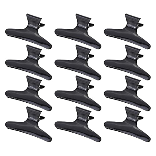 Beavorty 12pcs Non-Slip Butterfly Hair Clips for Salon Styling - Large Plastic Hair Holders, Sectioning Clamps & Hairpins for Women, Girls (Perfect for Updos, Braids & Hair Styling)