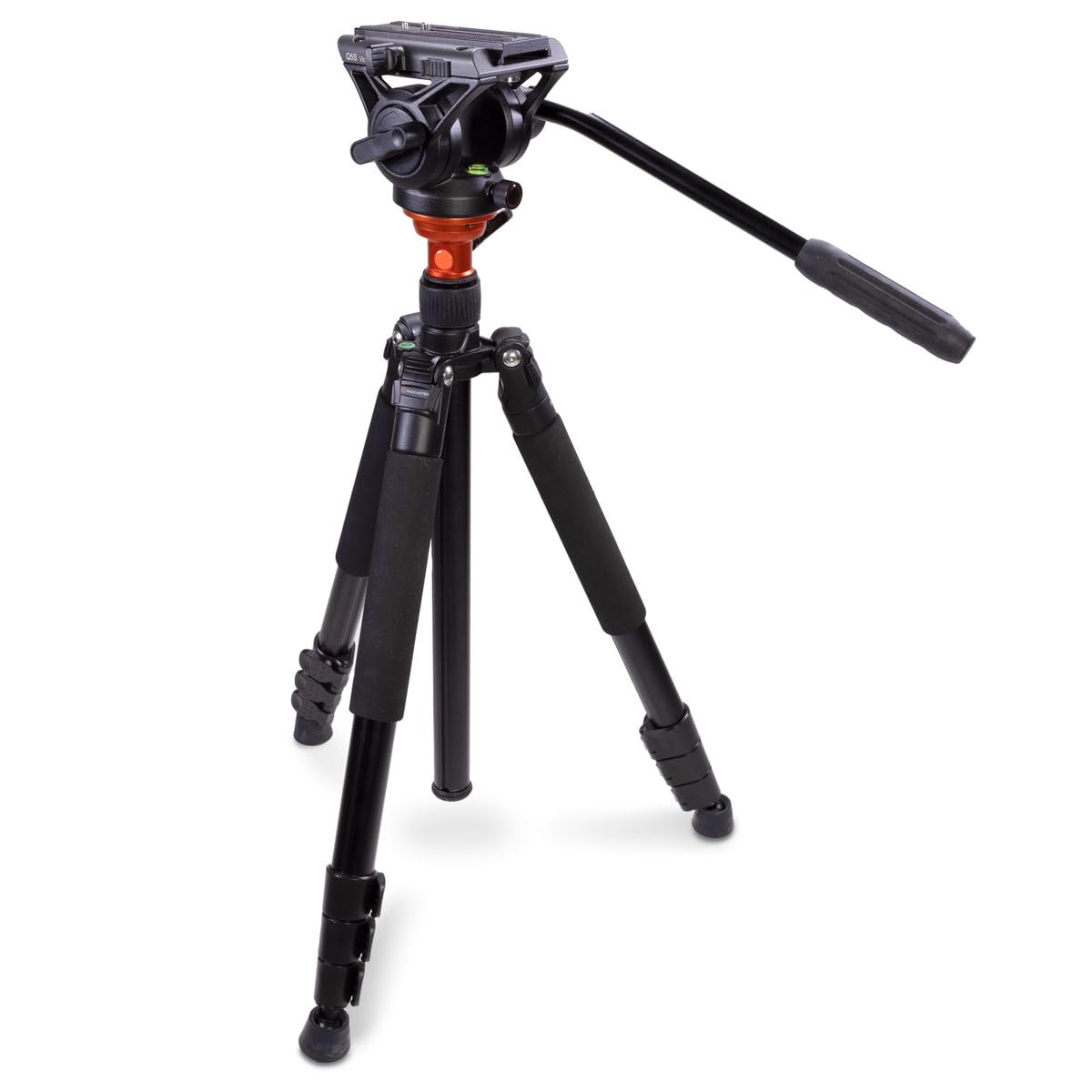 Padcaster 4-Section Carbon Fiber Tripod & Monopod with Fluid Head - Professional Video & Photography Equipment for Vloggers, YouTubers and Content Creators - Perfect for Outdoor Shooting, Live Streaming and Studio Work