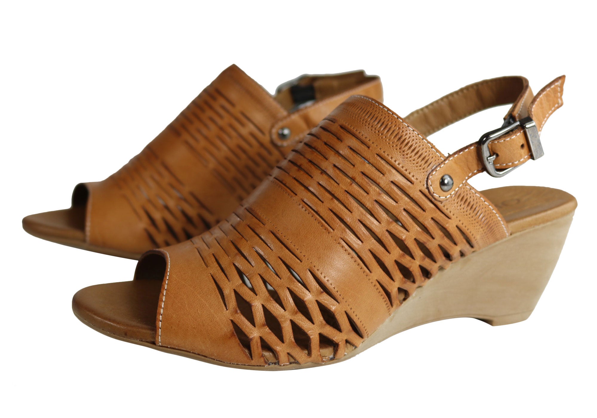 Orizonte Posy Women's European Leather Comfortable Wedge Sandals - Stylish Summer Shoes for Walking, Travel & Casual Outfits