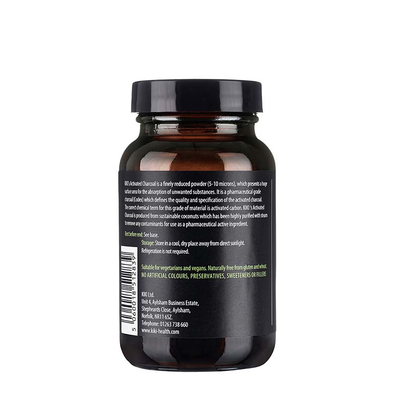 KIKI Health Activated Charcoal Powder - Organic Detox Supplement for Skin Care & Teeth Whitening - Perfect for Cleansing, Digestive Health & Beauty Routines