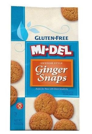 Mi-Del Gluten Free Ginger Snaps Cookies - 8 oz (Pack of 4) | Crunchy Spiced Treats for Holiday Baking, Tea Time & Healthy Snacking